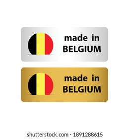 fabricado en sello vectorial belga. insignia con bandera belga