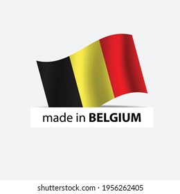 hergestellt in belgischer Vektormarke. Abzeichen mit belgischer Flagge