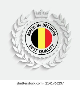 fabricado en sello vectorial belga. insignia con bandera belga