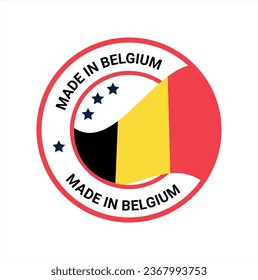 Made in Belgium flag logo, icon, symbol and badges. vector Belgium logo