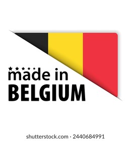 Made in Belgium graphic and label. Element of impact for the use you want to make of it.