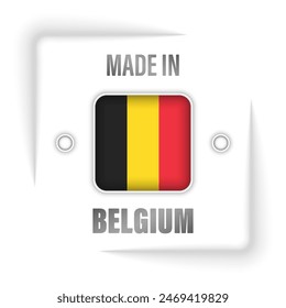 Made in Belgium graphic and label. Element of impact for the use you want to make of it.