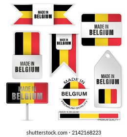 Made in Belgium graphics and labels set. Some elements of impact for the use you want to make of it.