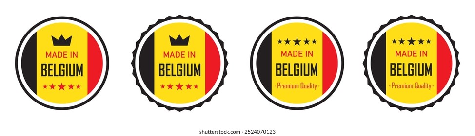 Made in Belgium ícone rótulo, ilustração vetorial