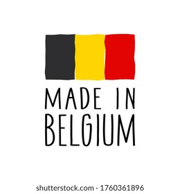 Made in Belgium label isolated on white background