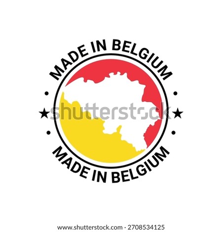 made in belgium label stamp vector template