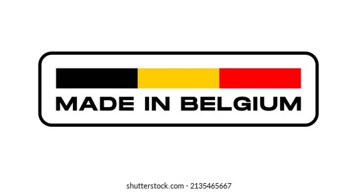 made in belgium label vector, belgian product emblem, tag warranty vector design element quality badge sticker