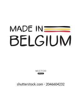 Made in Belgium, Belgium logo design, vector illustration.