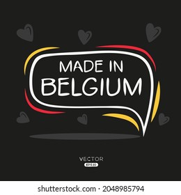 Hergestellt in Belgien, Belgien Logo-Design, Vektorgrafik.