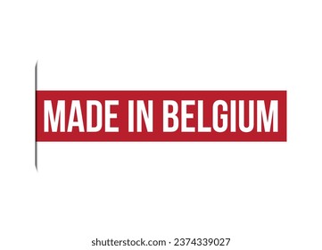 Made in Belgium red vector banner illustration isolated on white background