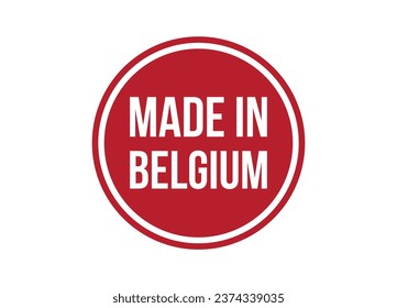 Made in Belgium rote Vektorbanner-Illustration einzeln auf weißem Hintergrund