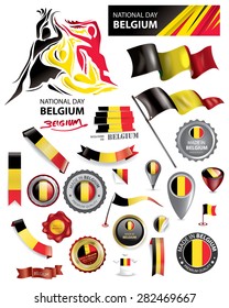 Made in Belgium Seal Collection, Belgian Flag, National Day (Vector Art)