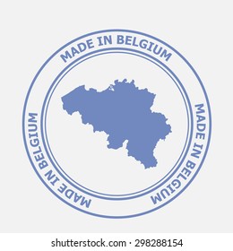 Made in Belgium seal. Sign of production. Vector illustration EPS8