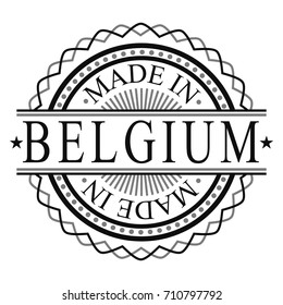 Made In Belgium Stamp Logo Icon Symbol Design