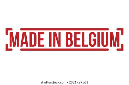 Hecho en Bélgica estampar el sello rojo de goma sobre fondo blanco. Cartel de sello de Bélgica. Hecho en Bélgica.