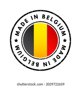 Made in Belgium text emblem badge, concept background