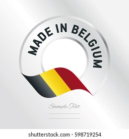 Made in Belgium transparent logo icon silver background