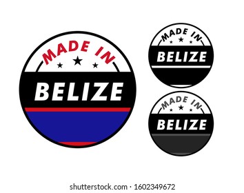 Made in belize with and belize flag for label, stickers, badge