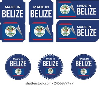 Made in Belize. Belize flag, Tag, Seal, Stamp, Flag, Icon vector