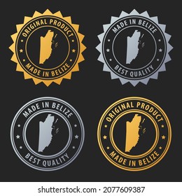 Hecho en Belice - estampado de oro y plata. La mejor calidad. Producto original. Ilustración del vector