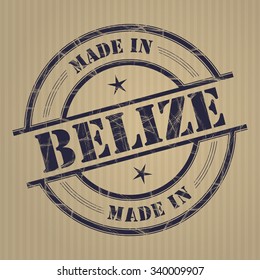 Made in Belize grunge rubber stamp