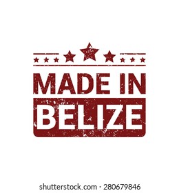 Made in Belize - Red grunge rubber stamp design isolated on white background. vector illustration vintage texture. Vector illustration