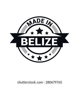 Made in Belize - Round black rubber stamp design isolated on white background. vector illustration vintage texture. Vector illustration