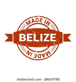 Made in Belize - Round red rubber stamp design isolated on white background. vector illustration vintage texture. Vector illustration