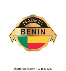 Made in BENIN logo badge with  flag