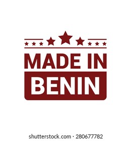 Made in Benin - Red rubber stamp design isolated on white background. vector illustration vintage texture. Vector illustration