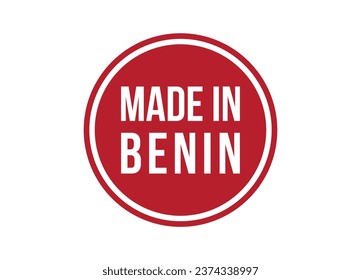 Made in Benin red vector banner illustration isolated on white background