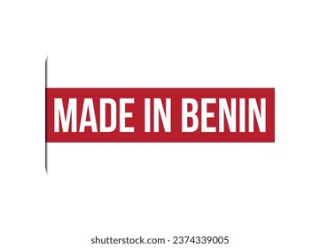 Made in Benin red vector banner illustration isolated on white background