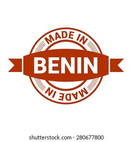 Made in Benin - Round red rubber stamp design isolated on white background. vector illustration vintage texture. Vector illustration