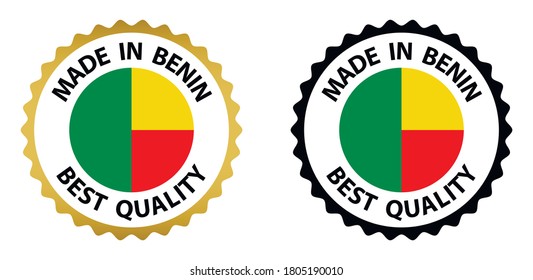 made in Benin vector stamp. badge with Benin  flag