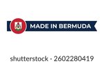 Made in Bermuda label with Bermuda flag colors. High-quality certification badge for Bermuda products, branding, and manufacturing authenticity