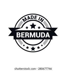 Made in Bermuda - Round black rubber stamp design isolated on white background. vector illustration vintage texture. Vector illustration