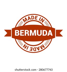 Made in Bermuda - Round red rubber stamp design isolated on white background. vector illustration vintage texture. Vector illustration