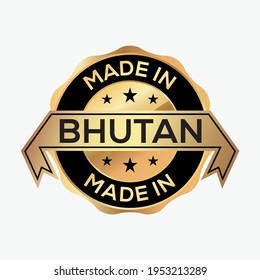Made in BHUTAN logo badge design vector