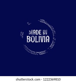 made in bolivia emblem, label, badge,seal. vintage stamp.package label. vector illustration