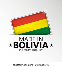 Hecho en Bolivia gráfico y etiqueta. Elemento de impacto para el uso que desea hacer de él.