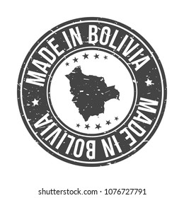 Made in Bolivia Quality Original Stamp Design. Vector Art Seal Badge illustration Mail.