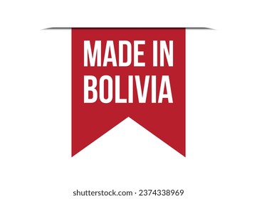 Dibujo de pancartas con vector rojo hecho en Bolivia aislado de fondo blanco