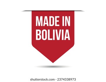 Dibujo de pancartas con vector rojo hecho en Bolivia aislado de fondo blanco
