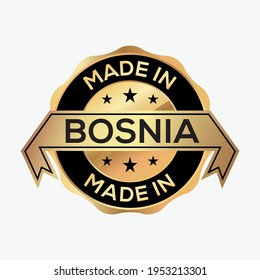 Made in BOSNIA logo badge design vector