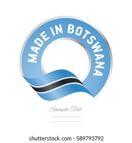 Made in Botswana flag blue color label logo icon