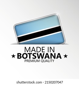 Hergestellt in Botswana Grafik und Label. Element der Wirkung für die Verwendung, die Sie daraus machen wollen.