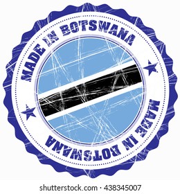 Hecho en Botsuana estampado de goma gruesa con bandera