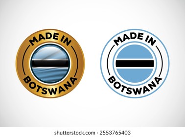 Made in Botswana Product Labels Reflecting National Pride and Origin with National Flag Integration