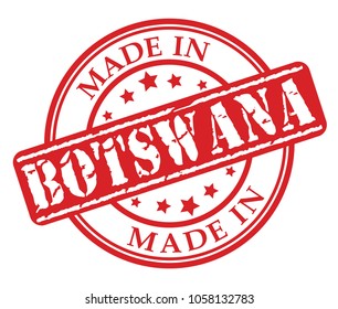 Made in Botswana red rubber stamp illustration vector on white background