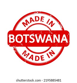 Made In BOTSWANA Round Red Stamp Seal Isolated Vector